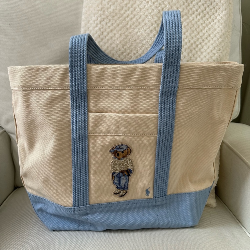 Ralph Lauren Polo Bear Canvas Tote Bag